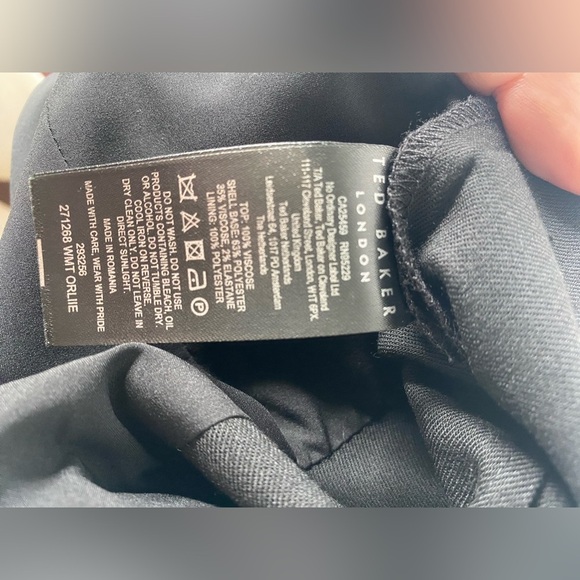 TED BAKER NWT Orliie Bow Trim One Shoulder Black Jumpsuit - Picture 11 of 15